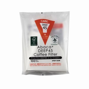 画像1: CAFEC「【ディープドリッパー専用】アバカプラスDEEP45コーヒーフィルター〈3-7杯用〉ホワイト」(100枚入)